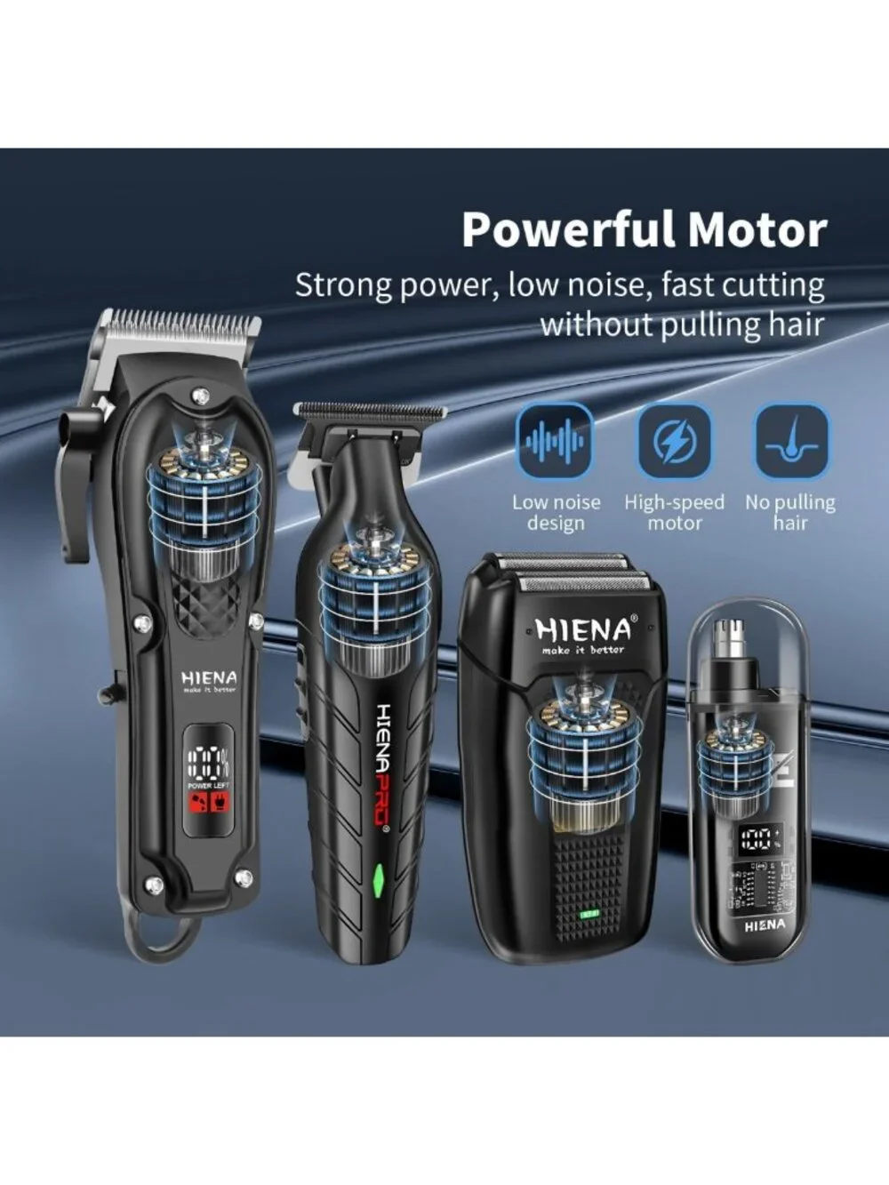 Cordless Hair Clippers & Beard Trimmer Set for Men - Professional Grooming Kit